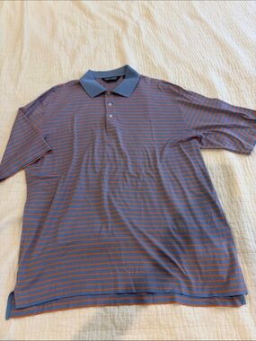 Men's Polo Golf Polo Shirt - Blue & Orange. Size L. Excellent condition!